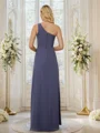 Sheath/Column Chiffon Ruched One-Shoulder Sleeveless Floor-Length Bridesmaid Dresses