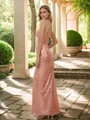 Sheath/Column Sequins Ruched One-Shoulder Sleeveless Floor-Length Bridesmaid Dresses