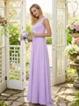 A-Line/Princess Chiffon Applique Scoop Short Sleeves Floor-Length Bridesmaid Dresses
