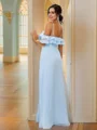 A-Line/Princess Chiffon Ruffles Spaghetti Straps Sleeveless Floor-Length Bridesmaid Dresses