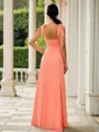 Sheath/Column Chiffon Bowknot Square Sleeveless Floor-Length Bridesmaid Dresses