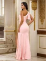 Sheath/Column Charmeuse Bowknot One-Shoulder Sleeveless Floor-Length Bridesmaid Dresses