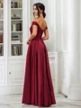 A-Line/Princess Satin Off-the-Shoulder Sleeveless Floor-Length Bridesmaid Dresses