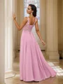 A-Line/Princess Chiffon Applique V-neck Sleeveless Floor-Length Bridesmaid Dresses