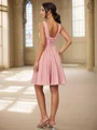 A-Line/Princess Chiffon Ruched V-neck Sleeveless Short/Mini Bridesmaid Dresses