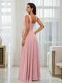 A-Line/Princess Chiffon Ruched Halter Sleeveless Floor-Length Bridesmaid Dresses