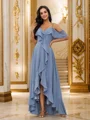 A-Line/Princess Chiffon Ruffles Straps Sleeveless Asymmetrical Bridesmaid Dresses