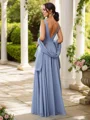 A-Line/Princess Chiffon Ruched V-neck Sleeveless Floor-Length Bridesmaid Dresses