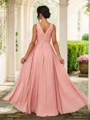 A-Line/Princess Chiffon Ruched V-neck Sleeveless Asymmetrical Bridesmaid Dresses