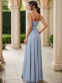 A-Line/Princess Chiffon Ruched V-neck Sleeveless Floor-Length Bridesmaid Dresses