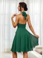 A-Line/Princess Chiffon Ruched Halter Sleeveless Short/Mini Bridesmaid Dresses