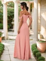 A-Line/Princess Chiffon Ruched Straps Sleeveless Floor-Length Bridesmaid Dresses