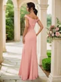 Sheath/Column Chiffon Ruched Off-the-Shoulder Sleeveless Floor-Length Bridesmaid Dresses