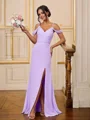 Sheath/Column Chiffon Ruched Straps Sleeveless Floor-Length Bridesmaid Dresses