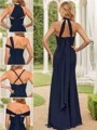 Sheath/Column Chiffon Ruched Sleeveless Floor-Length Convertible Bridesmaid Dresses
