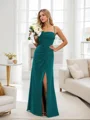 A-line/Princess Chiffon Ruched Spaghetti Straps Sleeveless Floor-Length Corset Bridesmaid Dresses