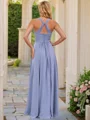 A-line/Princess Chiffon Ruched V-neck Sleeveless Floor-Length Bridesmaid Dresses