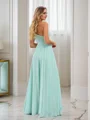 A-line/Princess Chiffon Applique One-Shoulder Sleeveless Floor-Length Bridesmaid Dresses