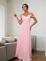 A-line/Princess Chiffon Ruched Sleeveless Floor-Length Bridesmaid Dresses