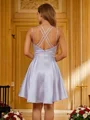 A-Line/Princess Silk Like Satin Ruffles V-neck Sleeveless Short/Mini Dresses