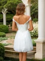 A-Line/Princess Tulle Lace V-neck Sleeveless Short/Mini Dresses