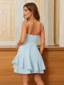 A-Line/Princess Stretch Crepe Ruffles Spaghetti Straps Sleeveless Short/Mini Dresses
