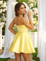 A-Line/Princess Silk like Satin Ruffles Spaghetti Straps Sleeveless Short/Mini Dresses