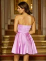 A-Line/Princess Satin Ruffles Strapless Sleeveless Short/Mini Dresses