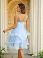 A-Line/Princess Applique V-neck Sleeveless Knee-Length Dresses