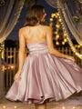 A-Line/Princess Charmeuse Ruffles Sweetheart Sleeveless Knee-Length Dresses