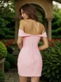 Sheath/Column Chiffon Ruched Off-the-Shoulder Sleeveless Short/Mini Dresses