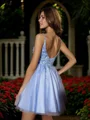 A-Line/Princess Tulle Sequin Spaghetti Straps Sleeveless Short/Mini Dresses