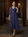A-Line/Princess Chiffon Ruched V-neck Sleeveless Tea-Length Mother of the Bride Dresses