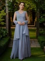 A-Line/Princess Chiffon Applique V-neck Sleeveless Floor-Length Mother of the Bride Dresses