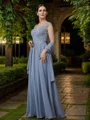 A-Line/Princess Chiffon Applique V-neck Sleeveless Floor-Length Mother of the Bride Dresses
