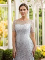 A-Line/Princess Tulle Ruched Bateau Short Sleeves Ankle-Length Mother of the Bride Dresses