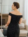 Sheath/Column Tulle Beading Off-the-Shoulder Sleeveless Floor-Length Mother of the Bride Dresses