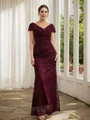 Sheath/Column Lace Ruched V-neck Short Sleeves Floor-Length Mother of the Bride Dresses