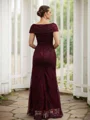 Sheath/Column Lace Ruched V-neck Short Sleeves Floor-Length Mother of the Bride Dresses