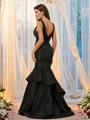 Trumpet/Mermaid Satin Lace V-neck Sleeveless Sweep Train Dresses