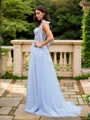 A-Line/Princess Tulle Applique Straps Sleeveless Sweep Train Dresses