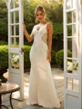 Sheath/Column Jersey Beading V-neck Sleeveless Sweep Train Dresses