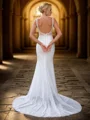 Sheath Other Square Sleeveless Chapel Train Wedding Dress