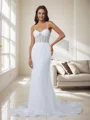Sheath Spaghetti Straps Court Train Corset Wedding Dress