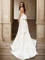Sheath/Column Satin Ruched Strapless Sleeveless Court Train Wedding Dresses