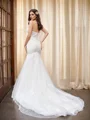 Trumpet/Mermaid Tulle Sweetheart Applique Sleeveless Court Train Wedding Dresses