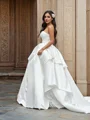 Ball-Gown Satin Ruffles Strapless Sleeveless Court Train Wedding Dresses