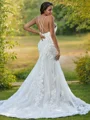 Trumpet/Mermaid Lace Ruffles Spaghetti Straps Sleeveless Sweep Train Wedding Dresses