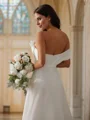 A-Line/Princess Ruched One-Shoulder Sleeveless Sweep Train Wedding Dresses