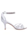 Women's Satin Peep Toe Stiletto Heel Silk Wedding Shoes